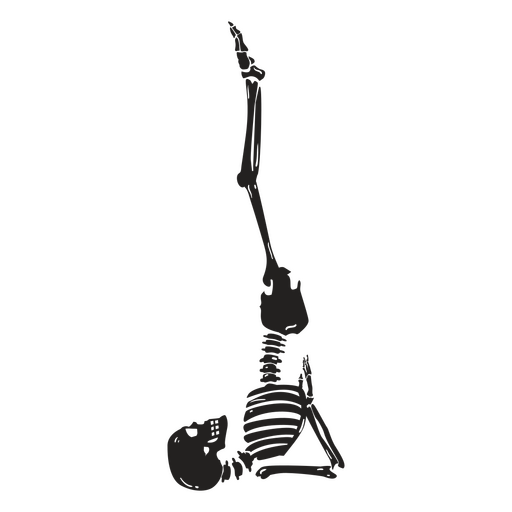 Yoga-Skelett ausgeschnittener Schulterstand PNG-Design