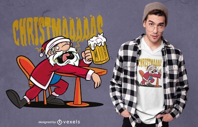 Drunk santa claus christmas t-shirt design