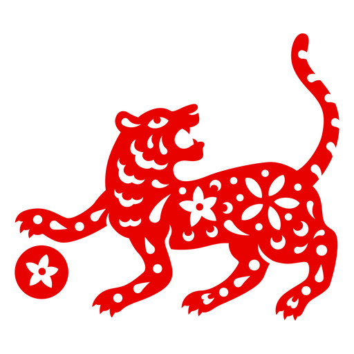 Tigre de jogo chin?s tradicional Desenho PNG