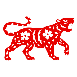 Traditional Chinese Roaring Tiger PNG & SVG Design For T-Shirts