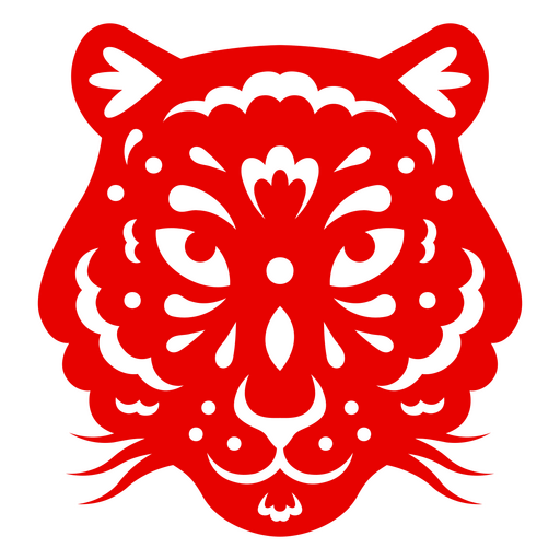 Cara de Tigre do Zod?aco Chin?s Tradicional Desenho PNG