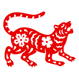 tigre rugiente del año nuevo chino Diseño PNG