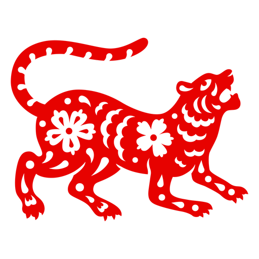 Brüllender Tiger des Chinesischen Neujahrsfests PNG-Design