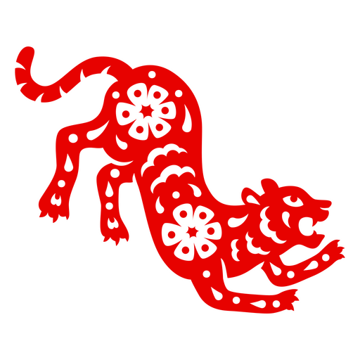 Cuerpo de tigre de año nuevo chino Diseño PNG