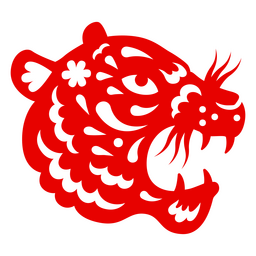 Chinesisches Sternzeichen Tiger Gesicht Brüllen PNG-Design
