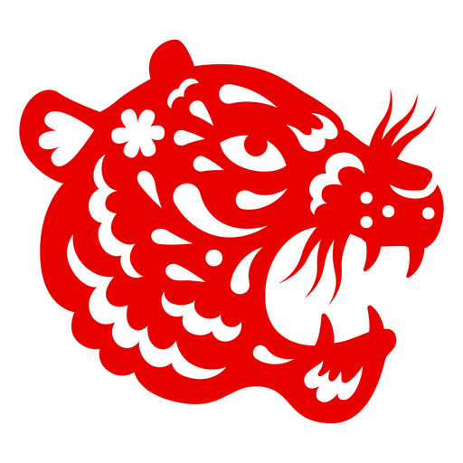 Chinesisches Sternzeichen Tiger Gesicht Brüllen PNG-Design