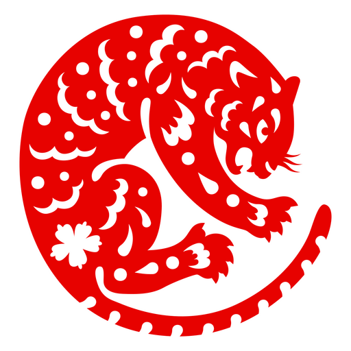 Tigre del zodiaco chino tradicional Diseño PNG