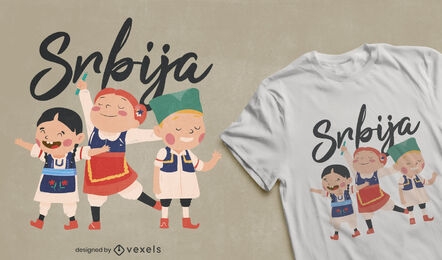 Diseño de camiseta para niños serbio srbija