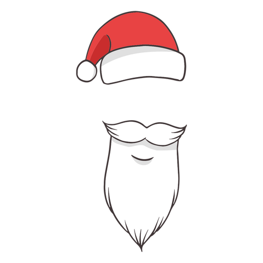 Barba de traço de cor de Papai Noel Desenho PNG