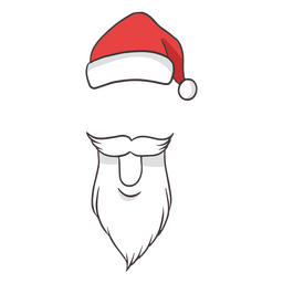 Weihnachtsmann-Farbstrichbart und -hut PNG-Design