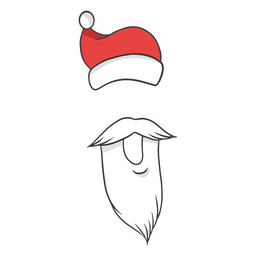Santa color stroke beard and hat PNG Design Transparent PNG