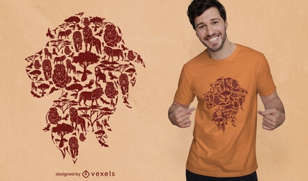 Lion wild animals in nature t-shirt design