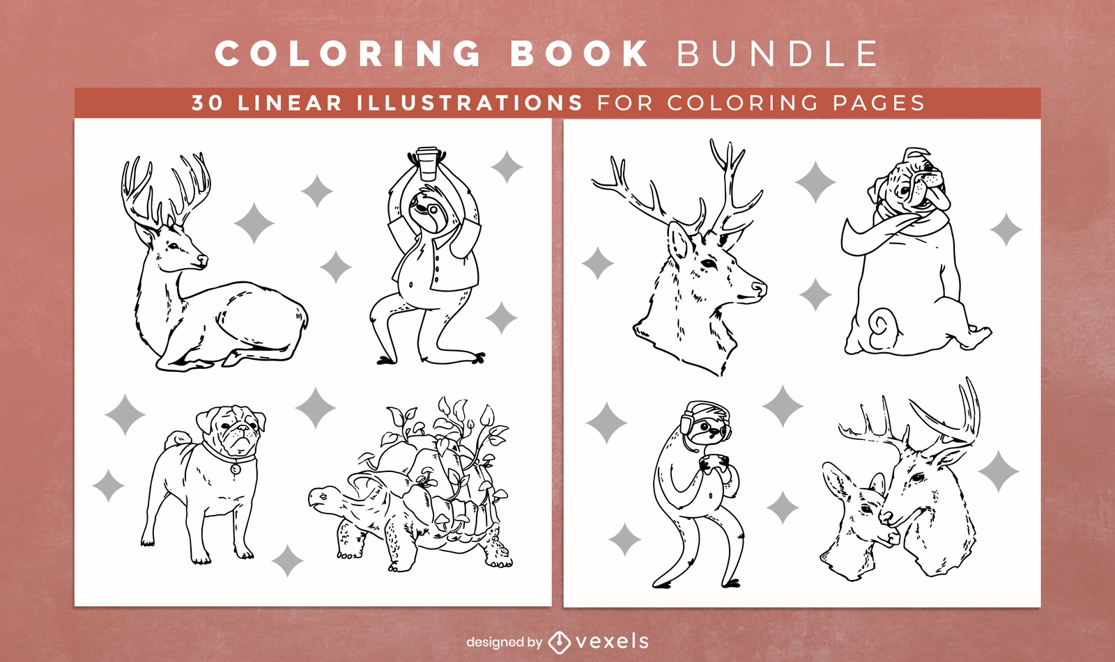 Desenhos de páginas de livros para colorir de animais realistas