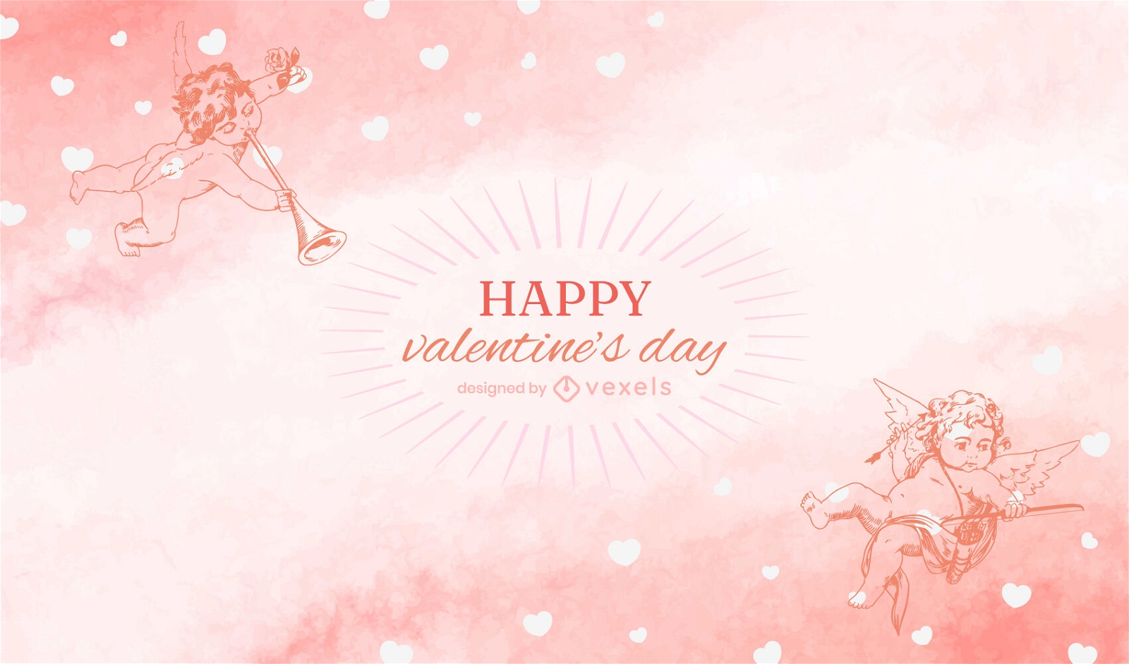 Cupid valentines day background design