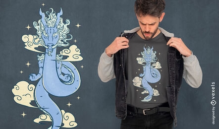 Diseño de camiseta mágica de dragón chino.