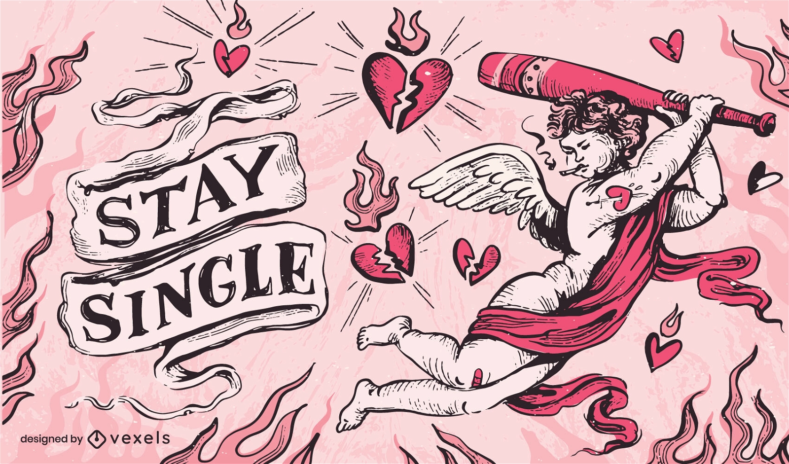 Anti-Valentinstag-Amor-Illustration