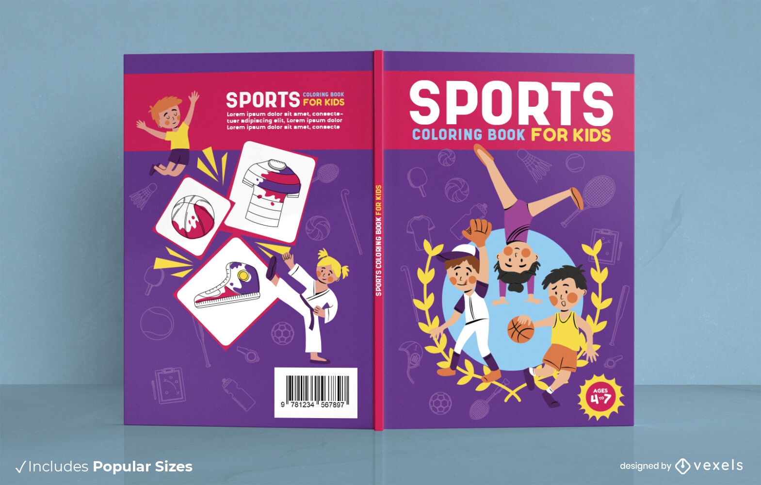 Childrens sports book cover design