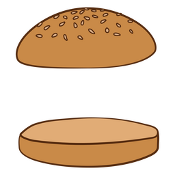 Traço de cor de pães de hambúrguer Desenho PNG