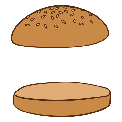 Traço de cor de pães de hambúrguer Desenho PNG
