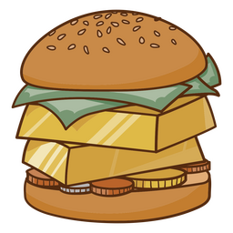 Money burger color stroke PNG Design