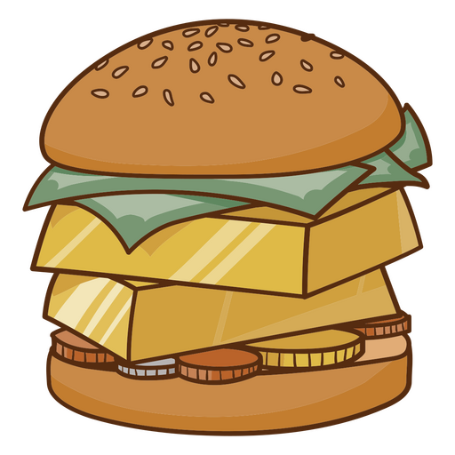 Geld-Burger-Farbstrich PNG-Design