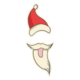Cara de ilustración de Papá Noel Diseño PNG