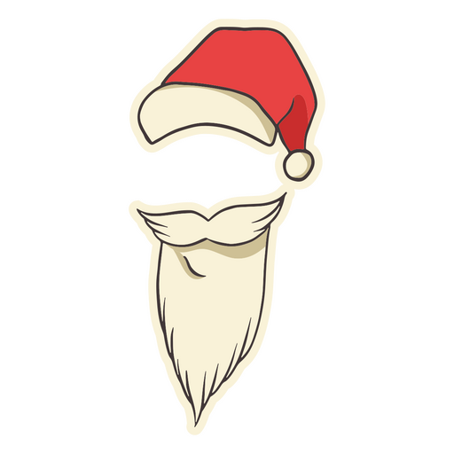 Barba y sombrero de santa ilustración Diseño PNG