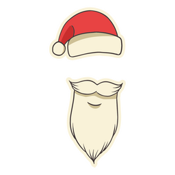 Santa claus illustration beard and hat PNG Design