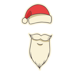 Santa claus ilustración barba y sombrero Diseño PNG