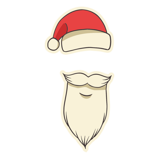 Santa claus ilustración barba y sombrero Diseño PNG