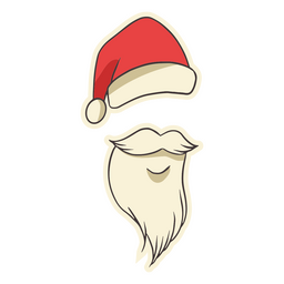 Santa illustration beard and hat PNG Design