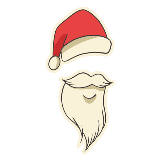 Barba e chapéu de ilustração de Papai Noel Desenho PNG