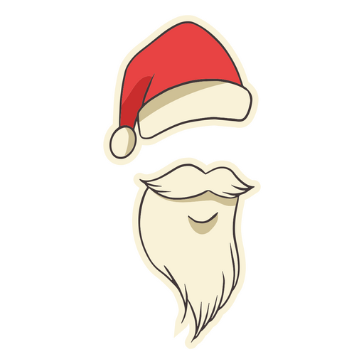 Santa illustration beard and hat