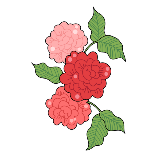 Icono de flores rosas Diseño PNG