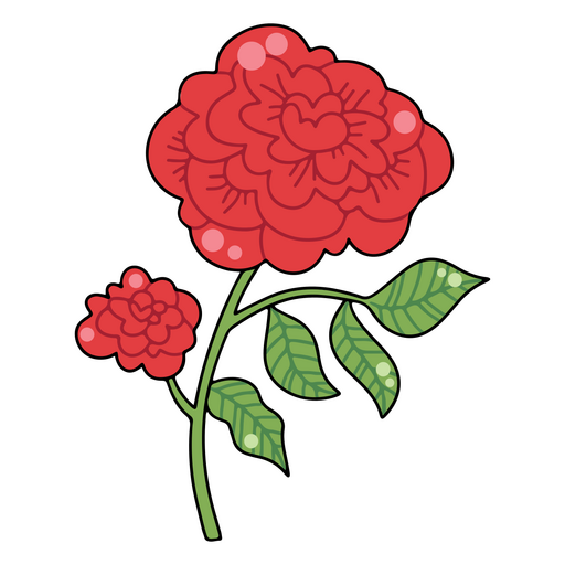 ícone de planta de flor rosa Desenho PNG