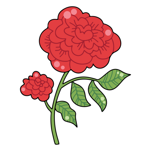 Icono de planta de flor rosa Diseño PNG