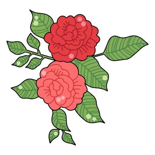 Icono de flor de rosas Diseño PNG