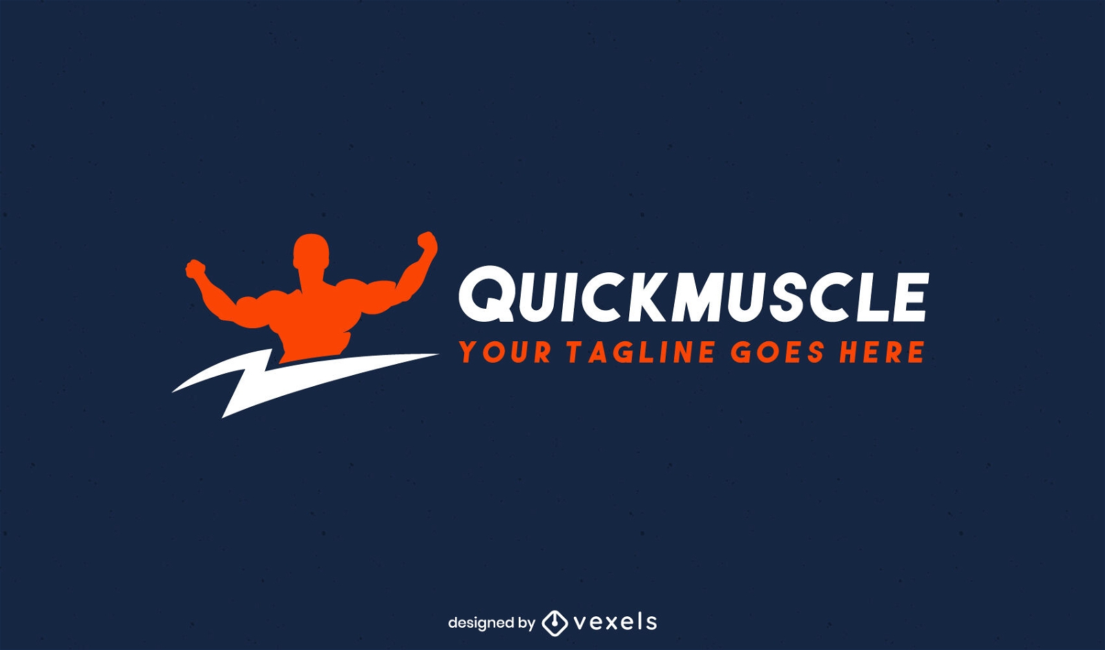 Man with muscles fitness logo template