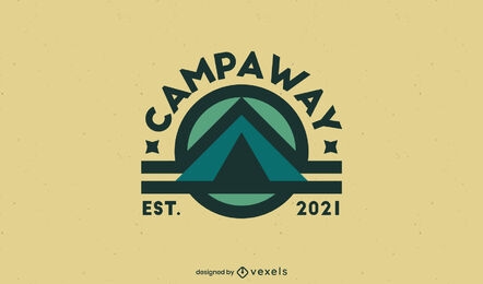 Modelo de logotipo de negócios de barraca de acampamento