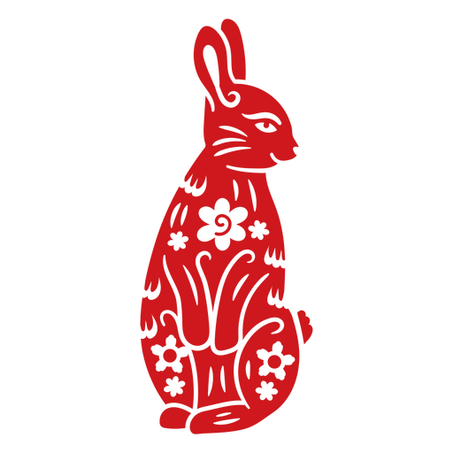 Conejo del zodiaco chino tradicional Diseño PNG