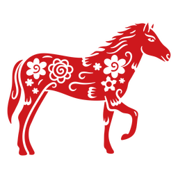 Traditionelles chinesisches Sternzeichen Pferd PNG-Design