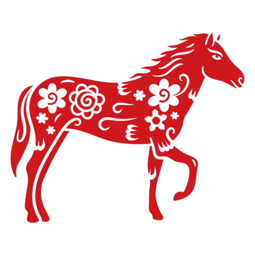 Cavalo do Zodíaco Chinês Tradicional Desenho PNG