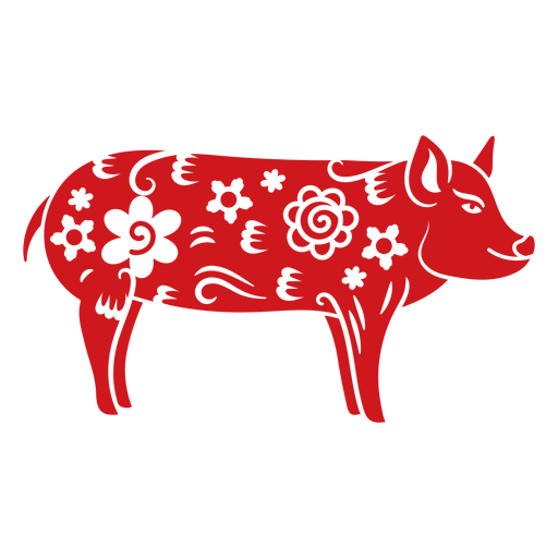 Cerdo del zodiaco chino tradicional Diseño PNG