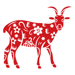 Traditional Chinese Zodiac Goat PNG Design