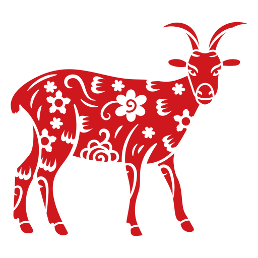Traditional Chinese Zodiac Goat PNG Design