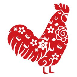 Traditional Chinese Zodiac Rooster PNG Design