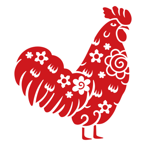 Traditional Chinese Zodiac Rooster PNG Design