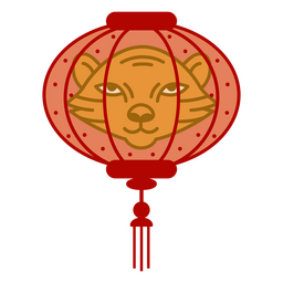 Lanterna chinesa do ano novo com tigre Desenho PNG