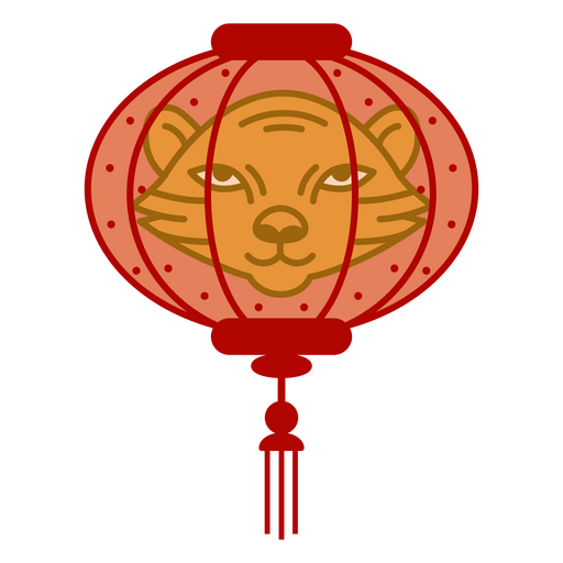 Chinese New Year Lantern with Tiger PNG Design