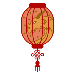 Chinese New Year Lantern with Dragon PNG Design